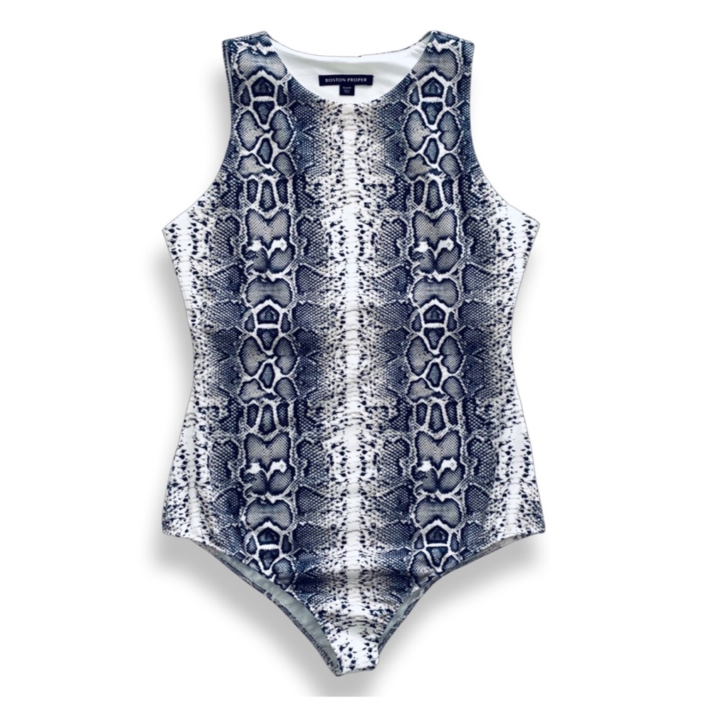 Boston Proper | Snakeskin Print Sleeveless Bodysu… - image 5